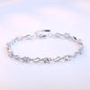 925 Sterling Silver Elegant Zircon Charm Bracelets Bangles for Women Girls Wedding Party Birthday Jewelry Gift