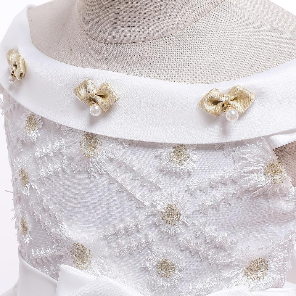 Торжественное кружевное платье на день рождения для детей 4–14 лет, праздничное платье для маленьких девочек, платье принцессы с бантом для крещения, вечерние и свадебные платья с цветочным рисунком