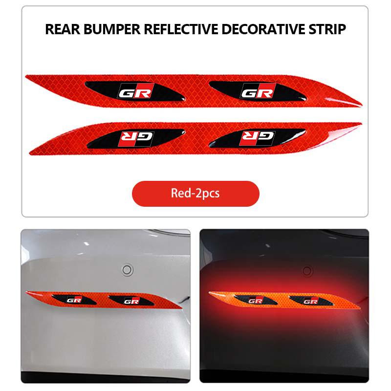 Car Reflective Sticker Bumper Trunk Safety Warning Reflector Stickers Strip For Toyota Yaris Corolla Rav4 CHR Auris Cruiser