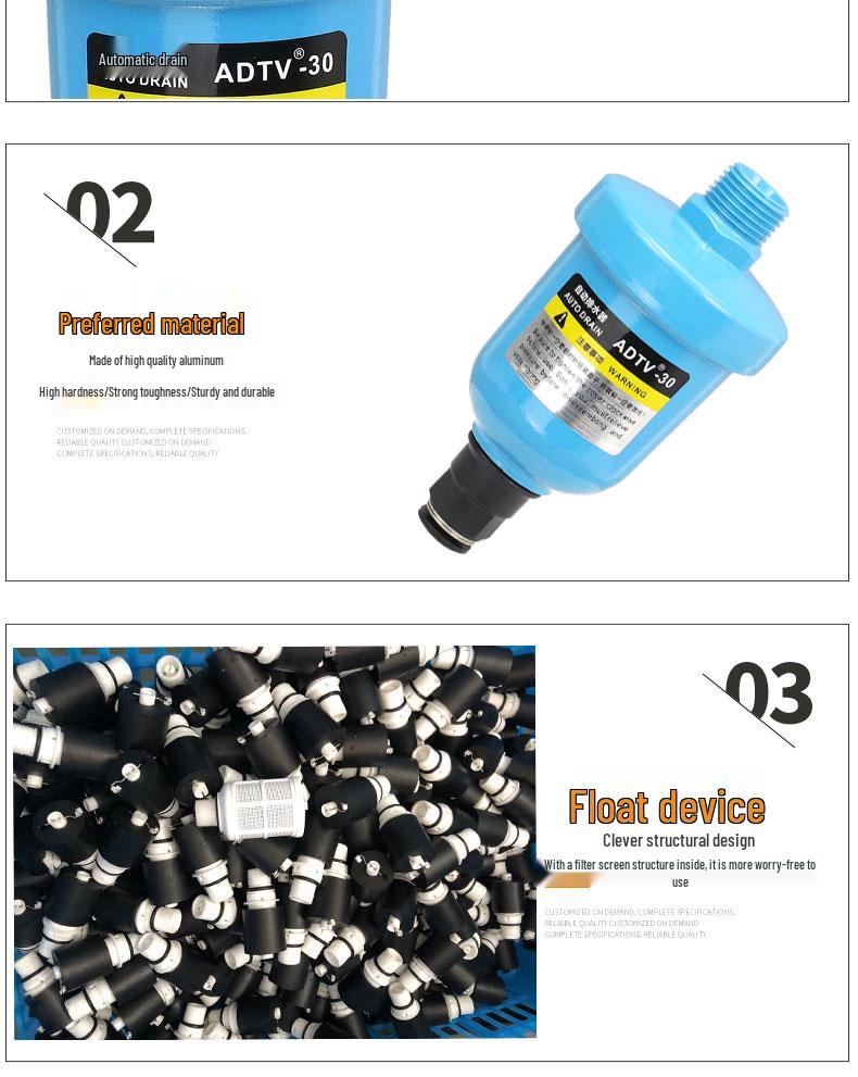 Полностью алюминиевый пневматический AD402-04 масло-влагоотделитель с автоматическим мини-стаканом для слива AD20A.