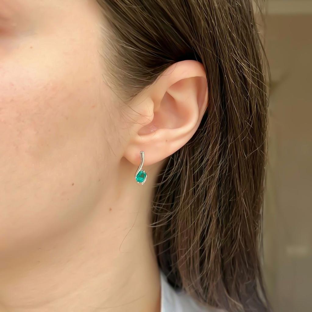 Серебряные серьги с аквамарином nano 0.767ct (2140207)