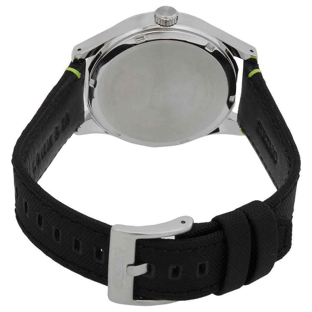 Seiko Мужские часы с нейлоновым ремешком и большой датой, черный циферблат, кварцевые SUR517P1 100M