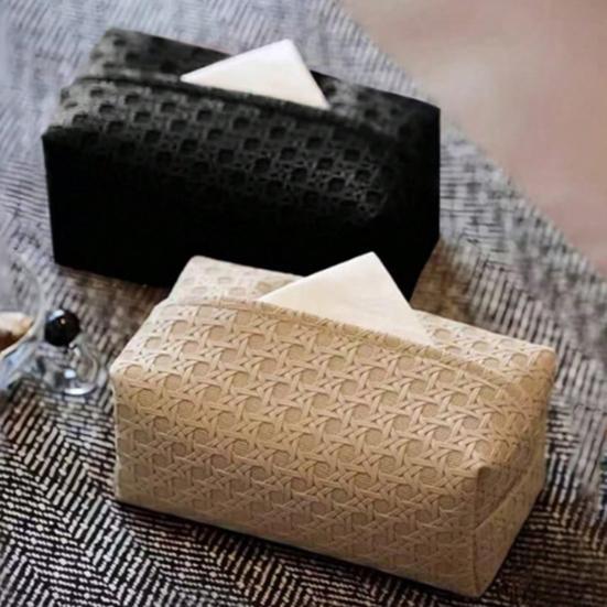 Yousheng Держатель для салфеток из искусственной кожи Легкий в уходе Ротанг Устойчивый к пятнам Чехол для салфеток Аксессуар для ванной комнаты