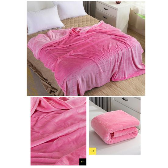 Фланелевое одеяло утолщенное двухстороннее пушистое плюшевое однотонное офисное сонное общежитие домашняя кровать