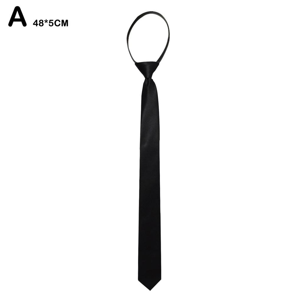 Униформа JK Girls Black Simple On Tie Галстук безопасности Униформа Костюм Галстуки Ленивые Галстуки Похороны Stewa O0K5