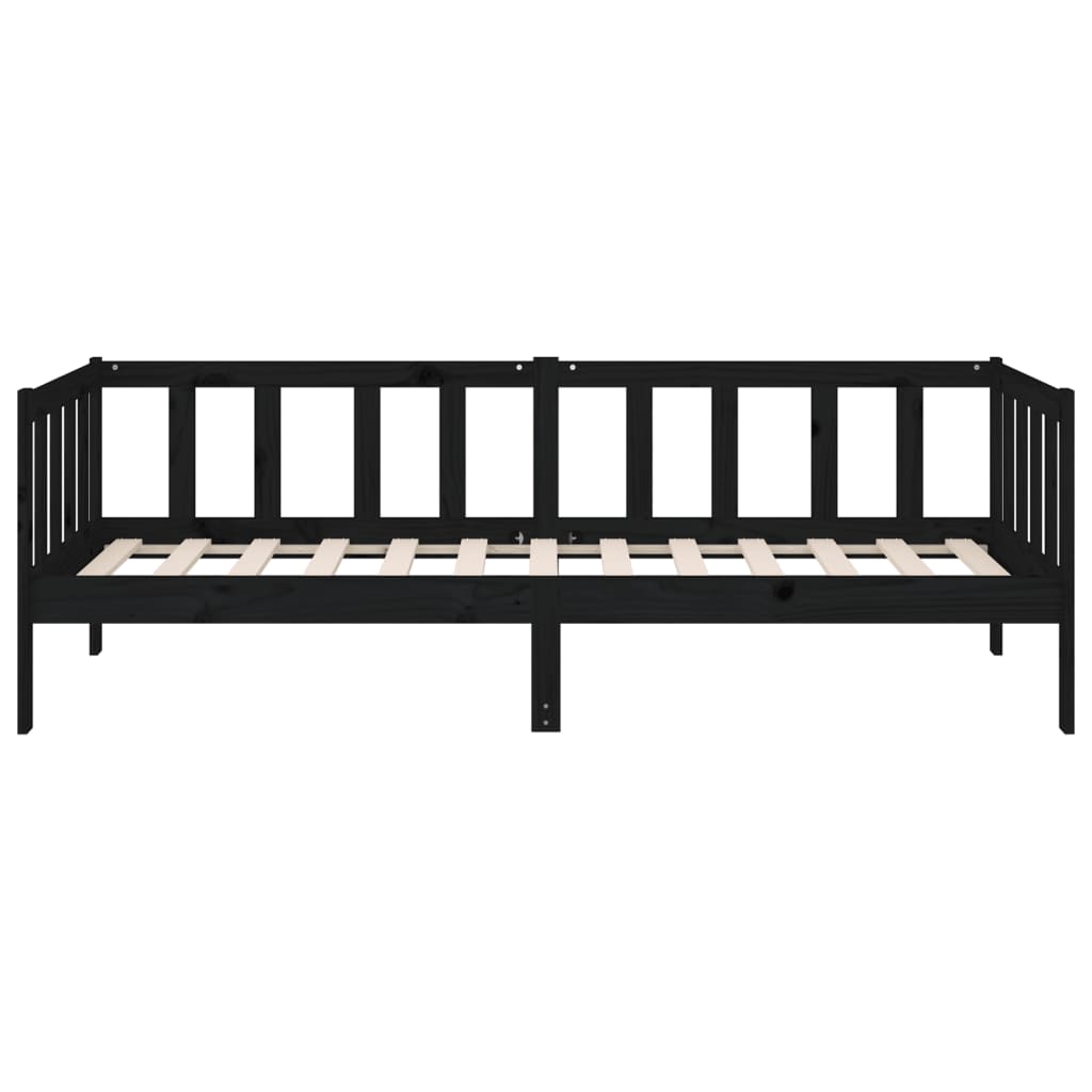 Daybed Black 90x190 cm Solid Pine Wood
