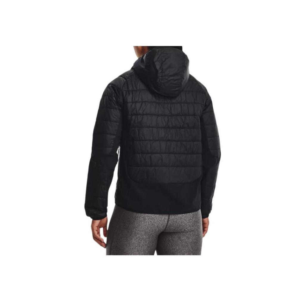 Under Armour Solid Color Hooded Zip-Up Long Sleeve Cotton Jacket Women Jackets Black 1375452-001