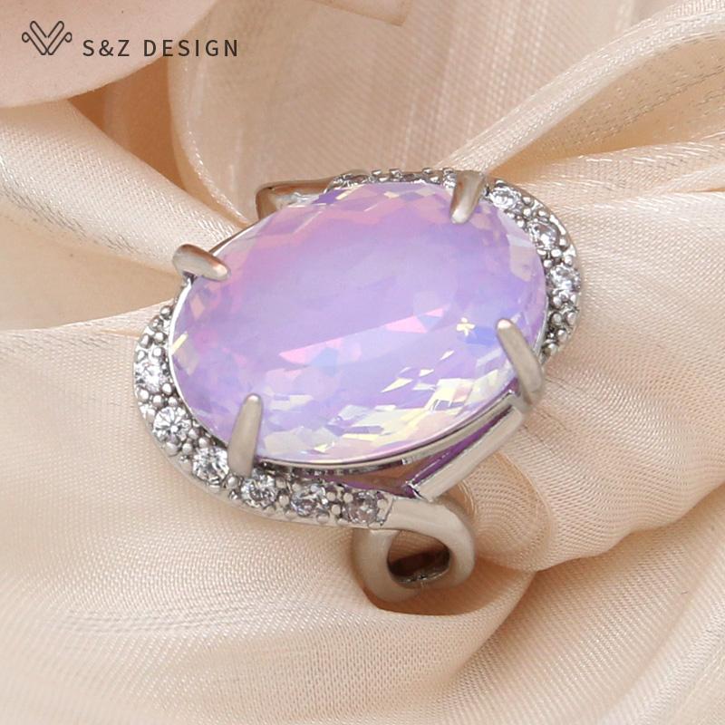 Модные кольца цвета розового золота овальной формы с кристаллами в форме яйца для женщин, свадебные кольца с фианитом, модные ювелирные изделия, подарок