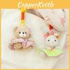 Dress Rabbit Striped Bear Plush Keychain Cartoon Stuffed Animal Keyring Gift