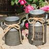 Balcony Flower Pot Vintage Iron Flower Pot Iron Sheet Metal Flower Vase Portable Garden Bucket