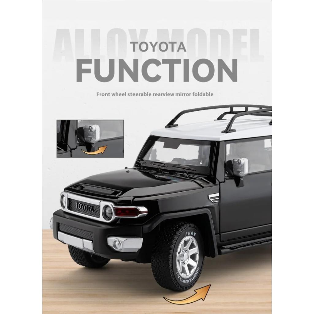 Масштаб 1/24 TOYOTA FJ Cruiser Внедорожный внедорожник Металлический литой под давлением Модель автомобиля Высокое качество Декоративные модные украшения Подарочная коробка для друга