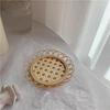 Japanese Style Handmade Bamboo Woven Saucer Coaster Tea Coffee Drinks Cup Holder Round Rattan Woven Cup Holder Coasters