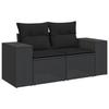 VidaXL Salon de Jardin avec Coussins 9 pcs, Canapés de Terrasse, Ensemble de Meubles de Patio, Mobilier d'Extérieur, Noir 3225537