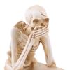 Halloween Skeleton Statue Resin See Speak Hear No Evil Skeleton Figurine with Dangling Legs for Indoor Mantel Table Shelf Decor