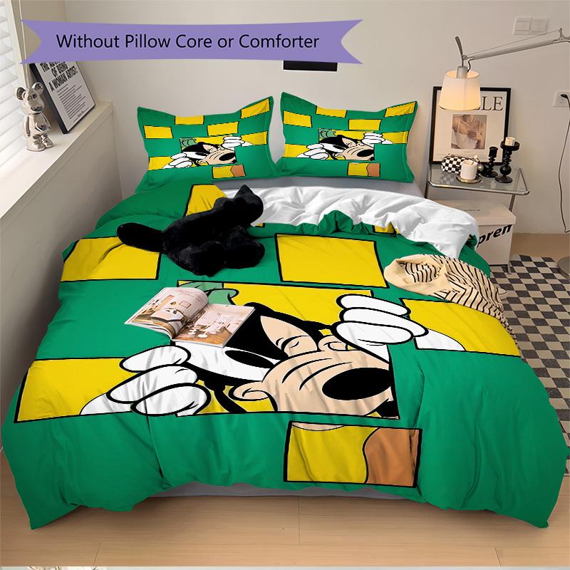 3pcs set Gofy1pc of quilt cover+2pcs of pillowcase, no core, print bedding, All Seasons Bedroom Setting119