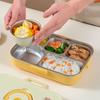 4/5 Compartment 304 Stainless Steel Divided Bento Lunch Box Set For Student Kid Heatable Sealed Lunch Container With Cutlery&Bow