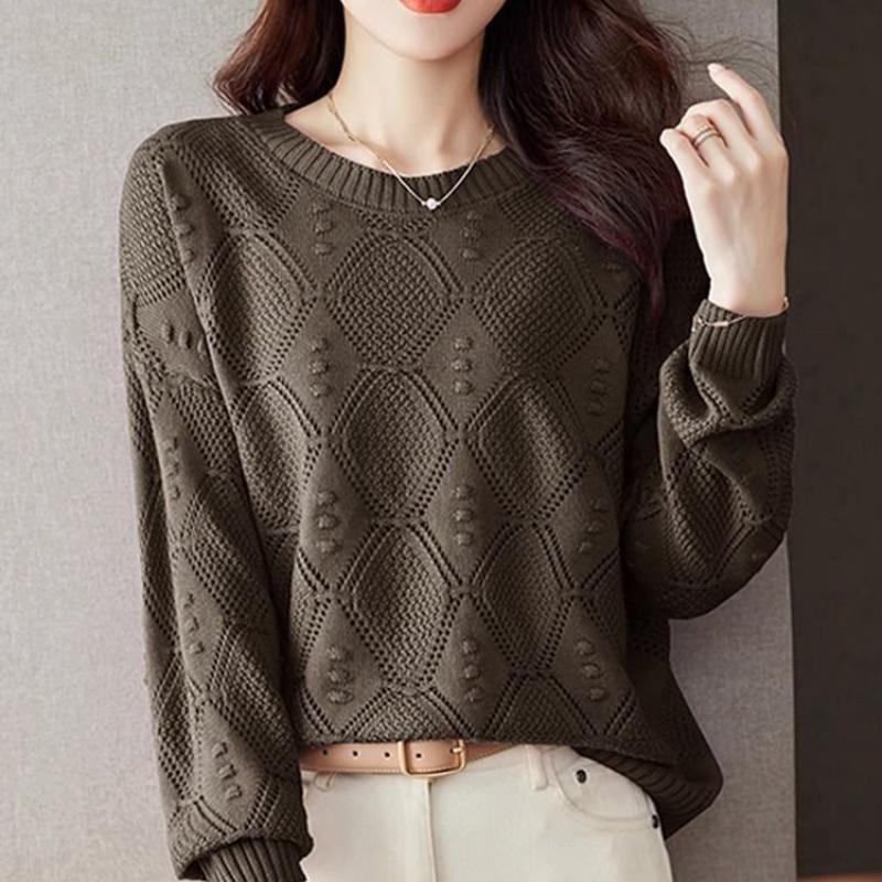 Весенняя тонкая базовая рубашка, верхняя часть, весенняя и осенняя базовая рубашка, свободная, весенняя, с длинными рукавами, трикотажная женская