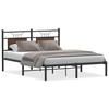 Bed Frame without Mattress Brown Oak 140 x 190 cm Engineered Wood
