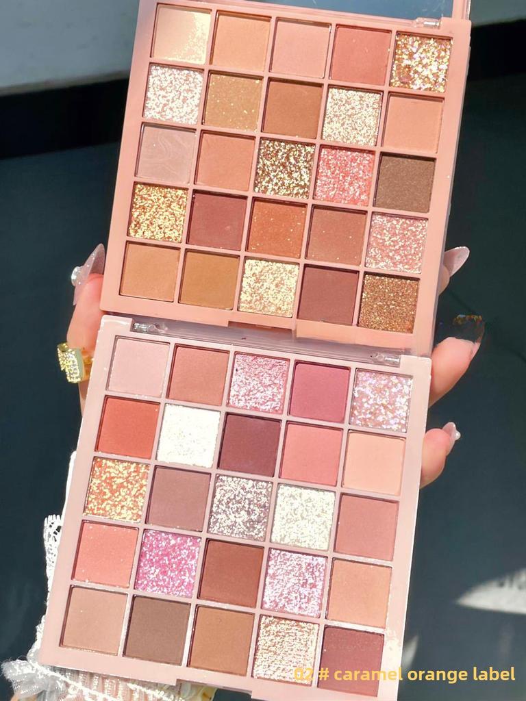 MGL 25-Color Eyeshadow Palette: Pearlescent Matte & Glitter Earth Tones, Niche Brand, Girl Series.