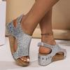 Модные женские босоножки на высоком каблуке 2024 года, новые летние пляжные босоножки на платформе и танкетке, женские модные уличные женские шлепанцы Sandalias Mujer