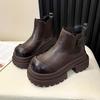 Высокие каблуки Ботильоны Женские Модные Повседневные Туфли на Платформе Зима Новые Спортивные Мотоциклетные Ботинки Уютные Ретро Дизайнерские Ботинки Леди