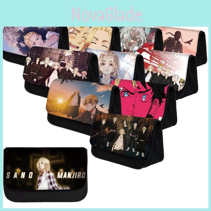 Пенал школьный полиэстеровый Tokyo Revengers большой вместимости с гладкой молнией