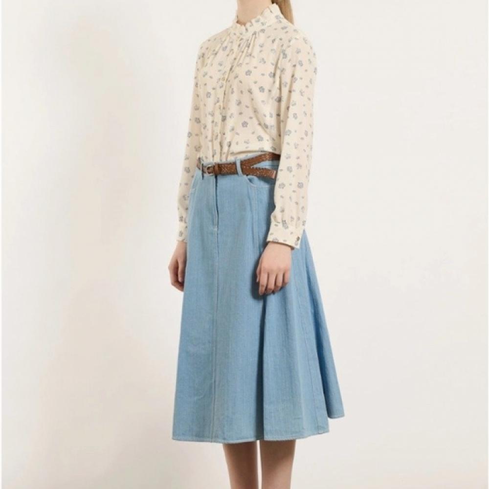 Bcbg Denim Pleated Skirt B5m3s202