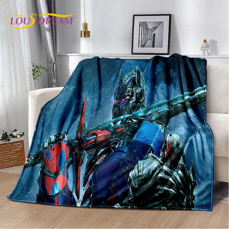 HD Cartoon T-Transformers Autobots 3D Soft Blankets,Keep Warm Throw Blanket for Picnic Beds Sofa Home Bedroom Gifts Kids Hiking