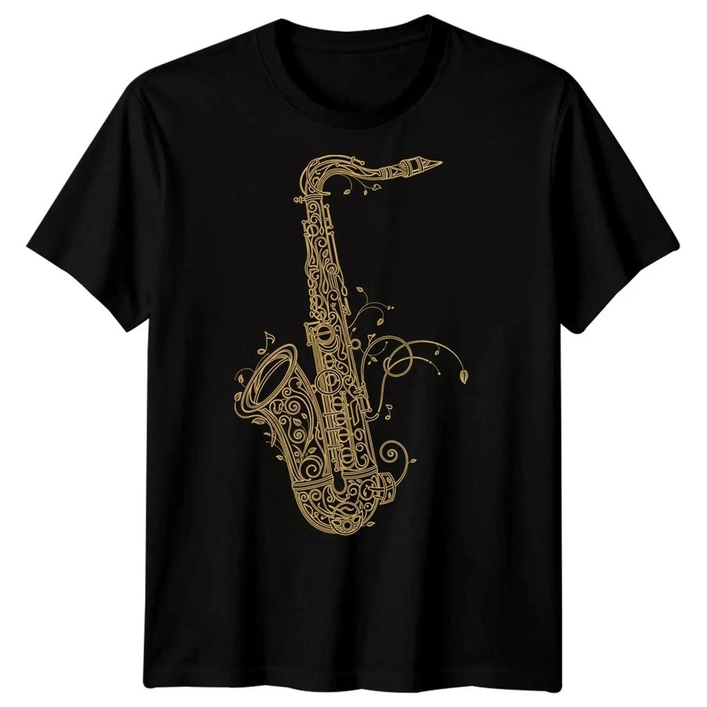 Saxophone Jazz Music Unisexs T Shirt Ornate InstruUnisext vintage Washed graphic Unisex Stretched Slightly Versatile designer clothes