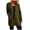 Women's Solid Knit Cardigan Single Breasted Large Pocket Sweater Jacket