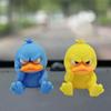 Мультяшная фигурка злой утки, напечатанная на 3D-принтере, статуэтка скульптура сидящей утки с нахмуренным лицом, маленькое сине-желтое украшение в виде утки