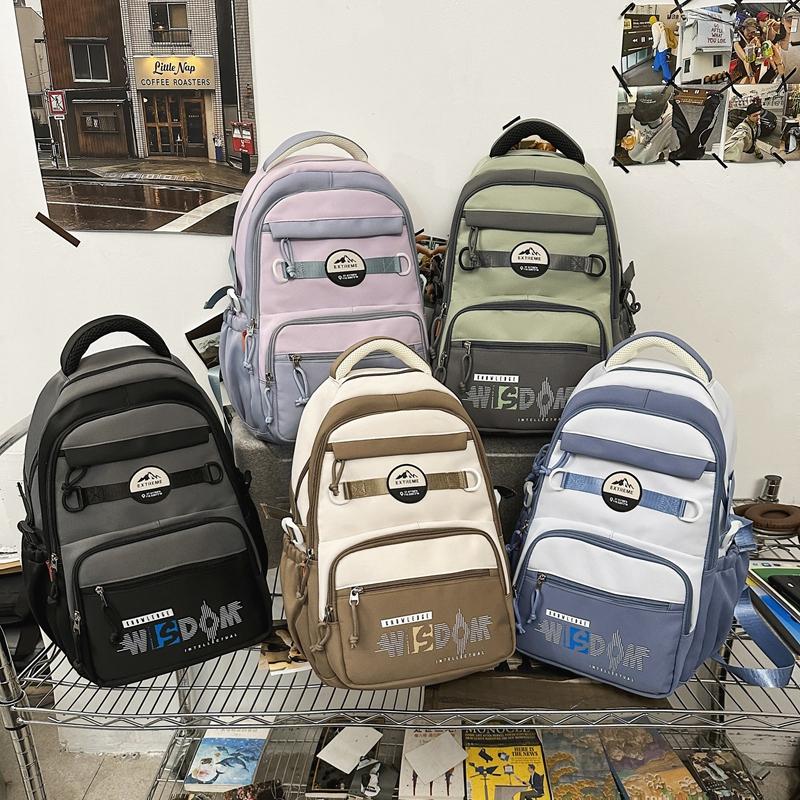 Рюкзак для школьников средней школы с цветными блоками и большой вместимостью для девочек и мальчиков