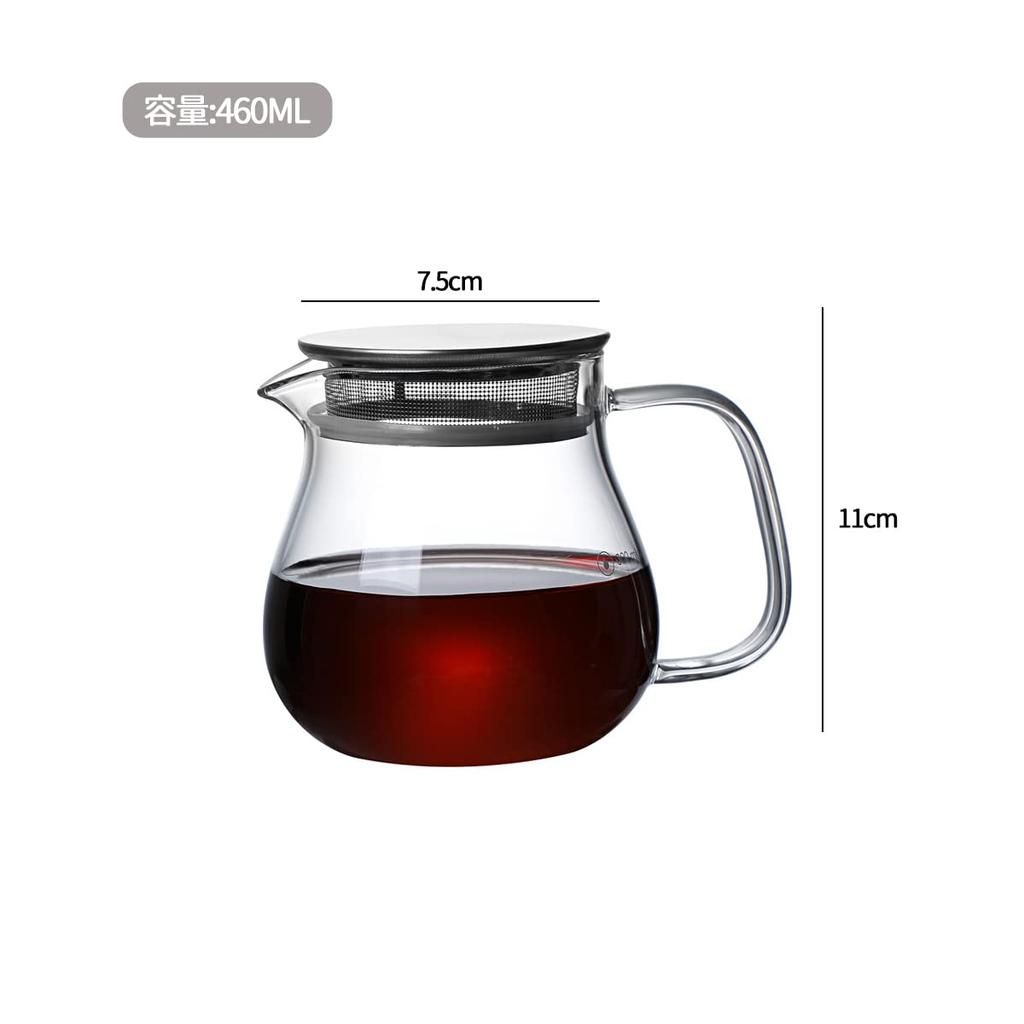 Desirable Jumping Leaf Pot Teapot Direct Fire Scale Heat Resistant Glass Microwave Dishwasher Safe Coffee Server (Teapot 460ml)
