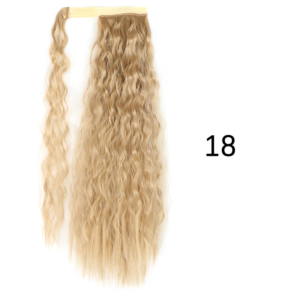 MISS WIG Synthetic Long Wavy Ponytail Hairpiece Natural Blonde Brown Wrap Around Hair Extensions for Women