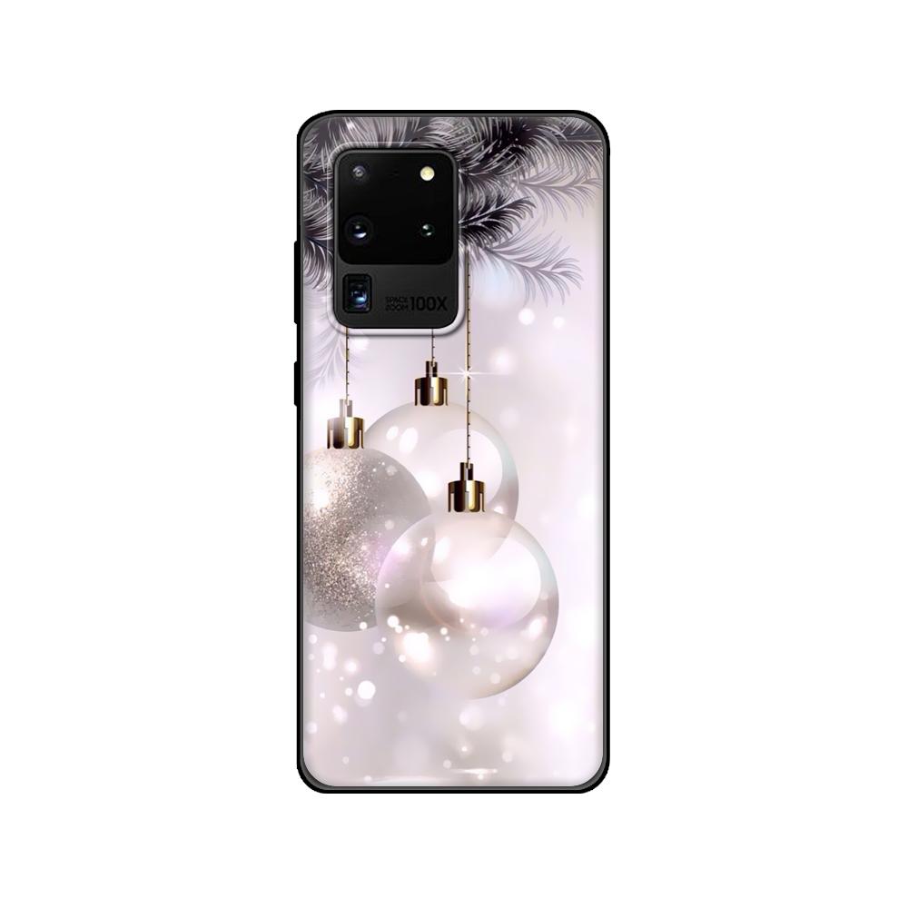 Черный ТПУ чехол для Samsung galaxy S20 /S20 PLUS/S20 ultra/S20+ /S20FE задняя крышка Милый Рождество