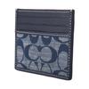 New COACH Card Case Fabric Cow Leather Patchwork Document Wallet Card Holders Mini Women's Denim CH100-B4DE