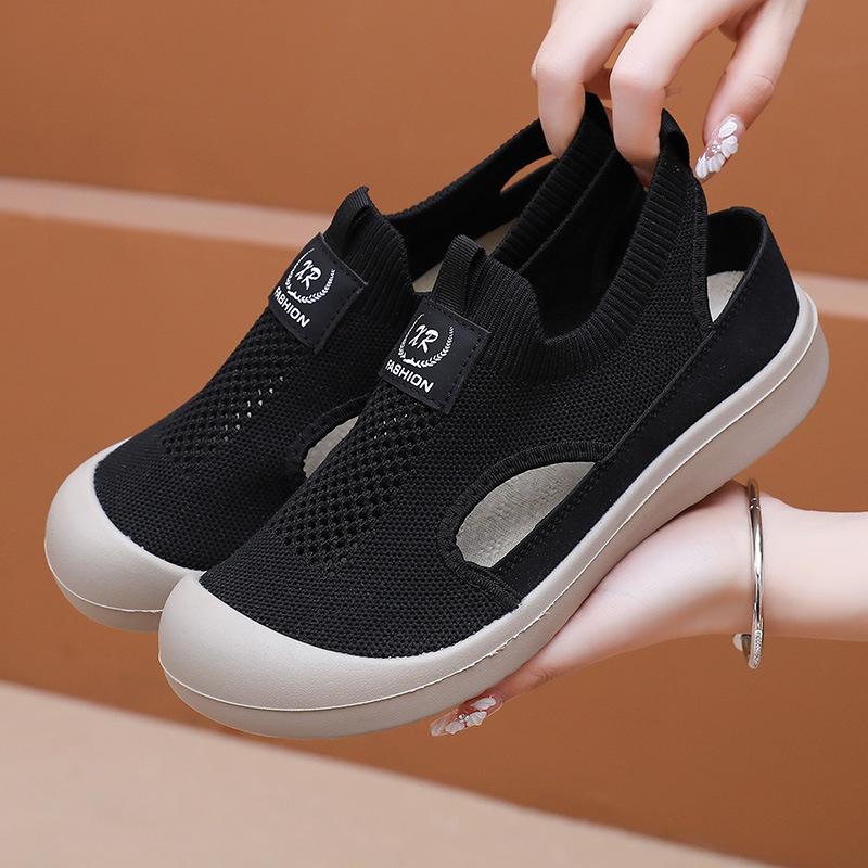 Обувь женская 2025 мягкая подошва не устают ноги обувь дышащая женская обувь весна и осень новая обувь на платформе на одной педали женская ленивая обувь