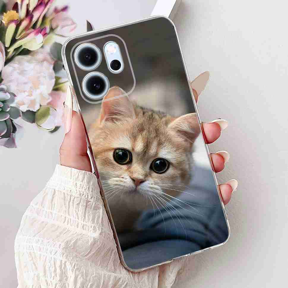 For Oppo Reno14 F 5G CPH27436.57" Case Colorful Butterfly Flowers TPU Soft Silicone Cover For Oppo Reno 14 F RENO14F Phone Cases