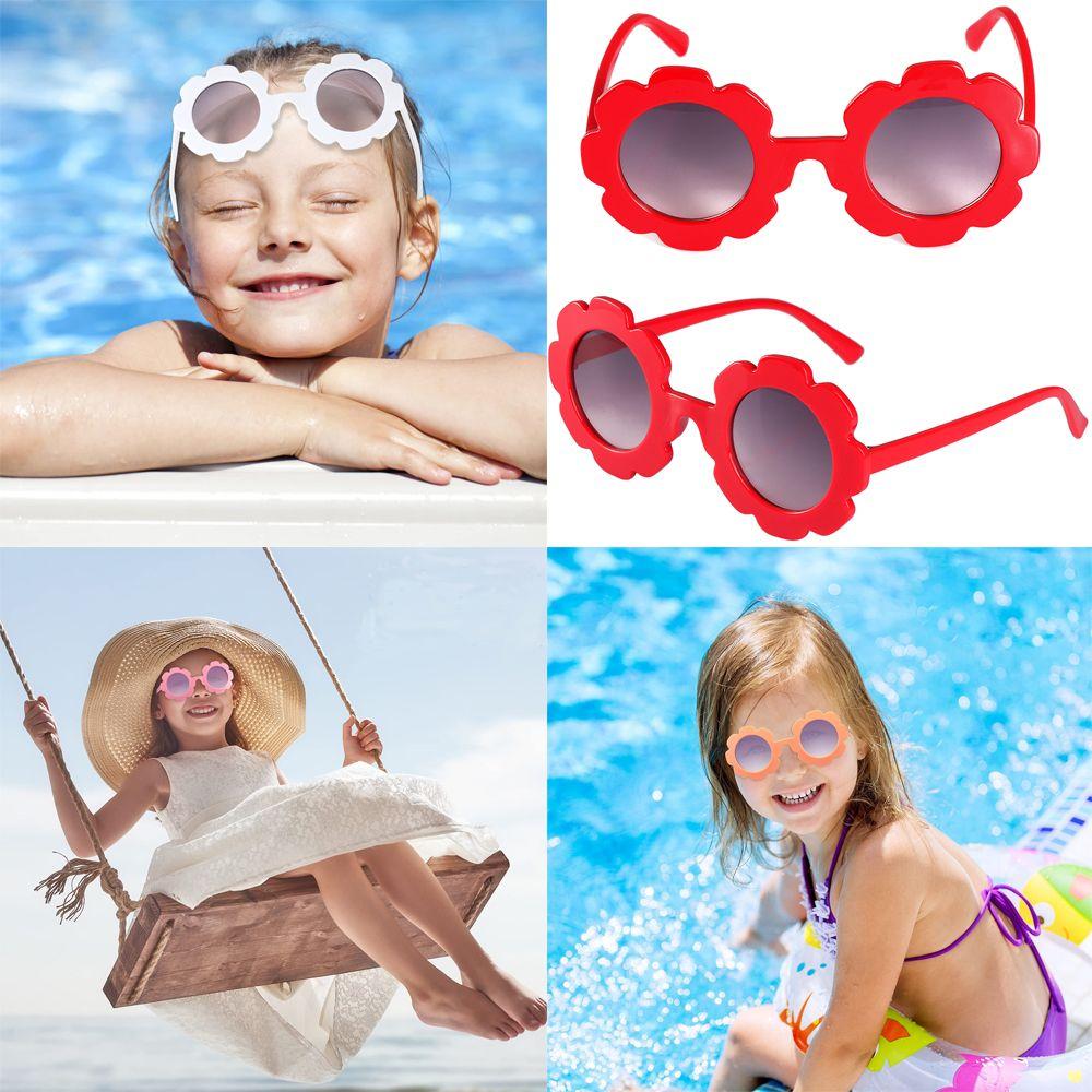 Girls Cute Streetwear Eyewear Outdoor Product Vintage Flower Shape Sun Glasses Children Sunglasses