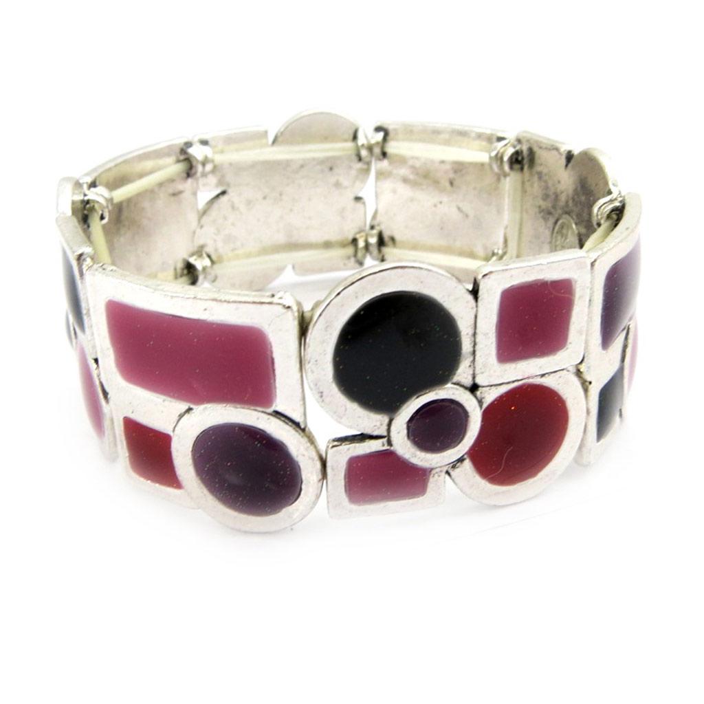 Les Trésors De Lily [G6160] - Designer Bracelet 'Coloring' Red Purple
