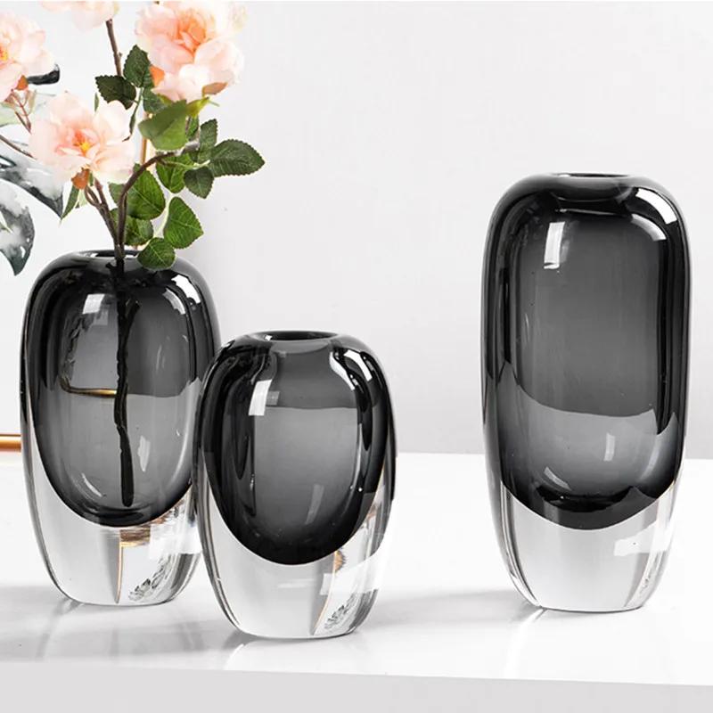 Кристалл Стекло Цветок Круглый Толщина Прозрачность Террариум Цветочный Горшок Ваза Цветочные Аксессуары Украшение Дома