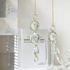 Gold Silver Sun Catcher Crystal Glass Drop Ornament Creative Wind Chime  Gift