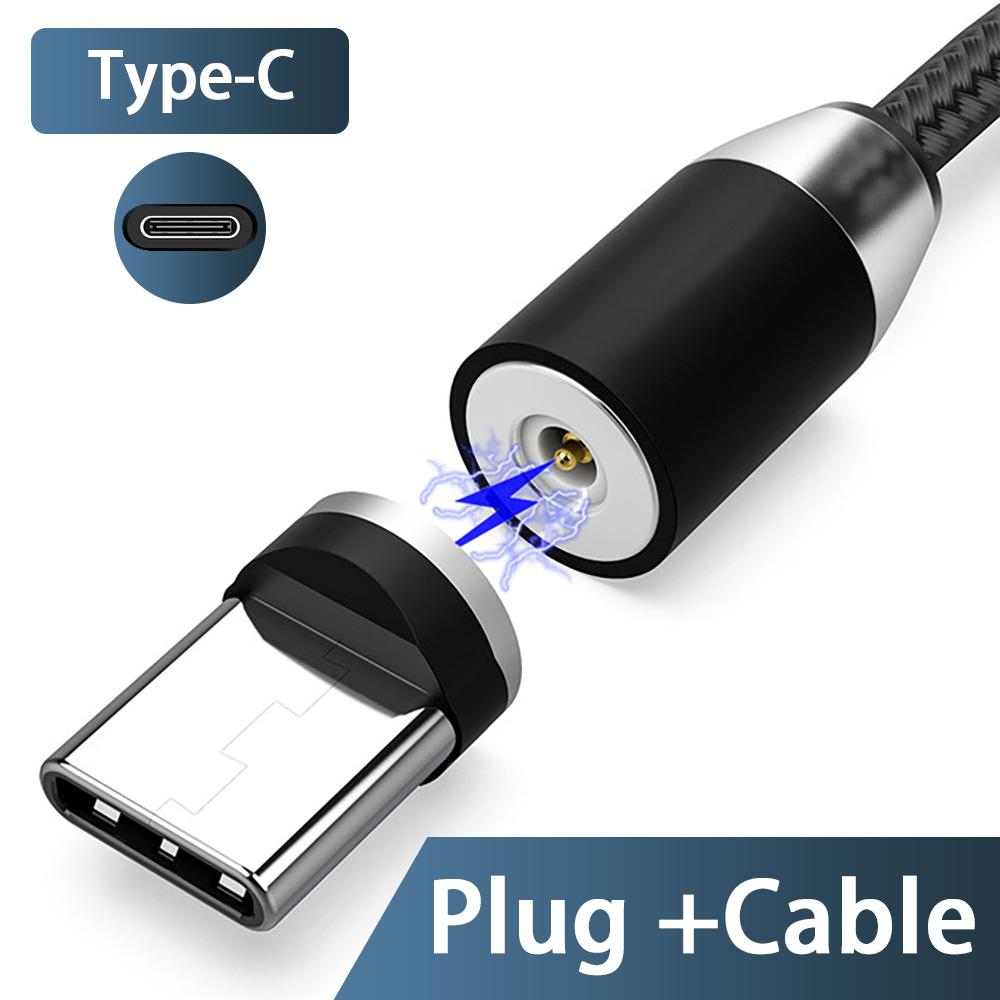 3A светодиодный магнитный USB-кабель для быстрой зарядки iPhone, кабель типа C, магнитное зарядное устройство, зарядка данных, кабель Micro USB, кабель для мобильного телефона, USB-шнур