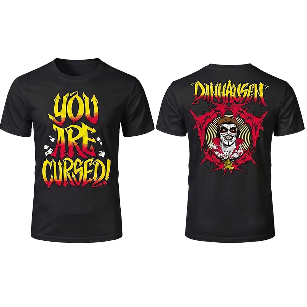 2026 Новая футболка Danhausen You Are Cursed Летняя дышащая быстросохнущая футболка рестлера Мужская женская для активного отдыха с круглым вырезом