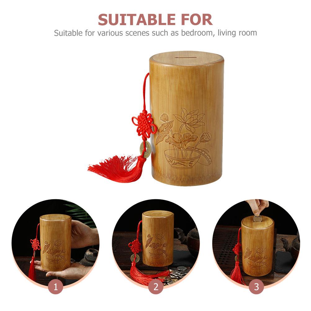 Украшения Контейнер Бамбук Копилка Детский Знакомства Домашние Украшения Китайские Монеты Товары Банки Для Сбережений