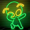 Инопланетянин Неоновый Зеленый Инопланетянин Неоновое Настенное Украшение Неоновая Вывеска Спальня Бар Бар Вечеринка Клуб Светодиодный Ночник Вывеска Подарок Вывеска, Вывеска, (37×29СМ)