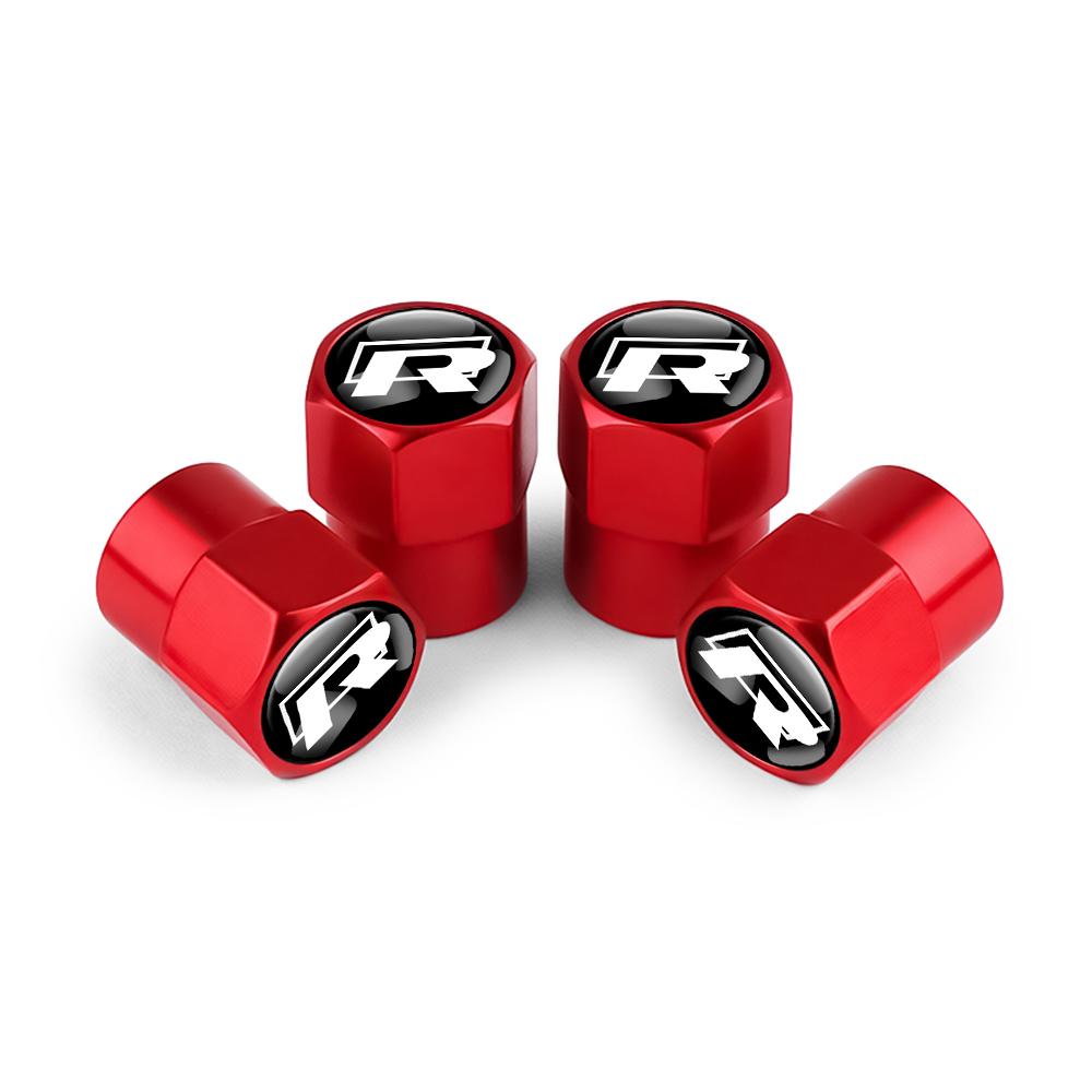 T264PCS Metal Car Wheel Tire Valve Caps Stem Cover Car Accessories For Volkswagen GTI Polo Golf Passat Scirocco Jetta Touareg RLINE