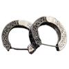 Black and Silver Color Matching Tang Grass Pattern Ear Buckle Earrings Women's Personality Versatile Ins Niche Design New Trend