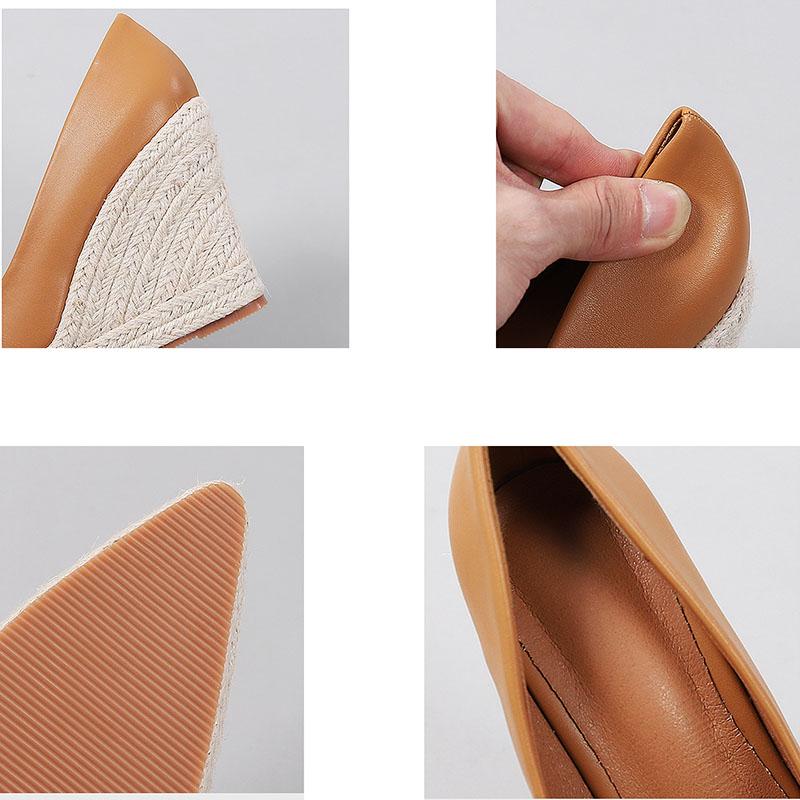 Женские эспадрильи на танкетке платформе с острым носком женские туфли на высоком каблуке для вечеринки свадьбы комфортные повседневные