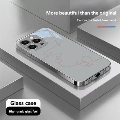 Чехол для телефона N184 Lovely Line art design для iPhone 16 15 Pro Max Samsung S24 S23 Ultra A54 A35 Xiaomi Redmi Note13 12-слойная рамка из закаленного стекла